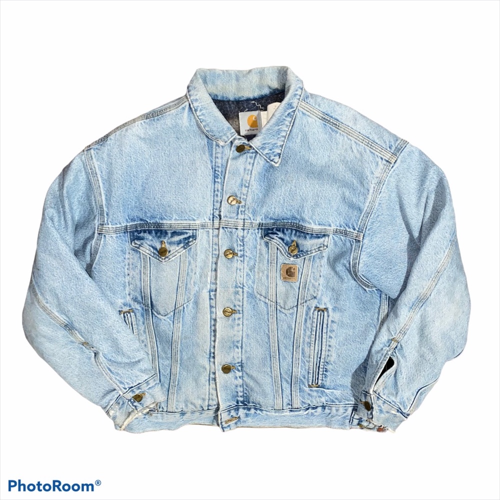 VINTAGE LIGHT WASH MADE IN USA CARHARTT JACKET|(M)